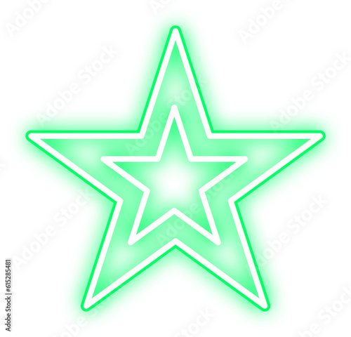 Double Glowing Neon Green Star