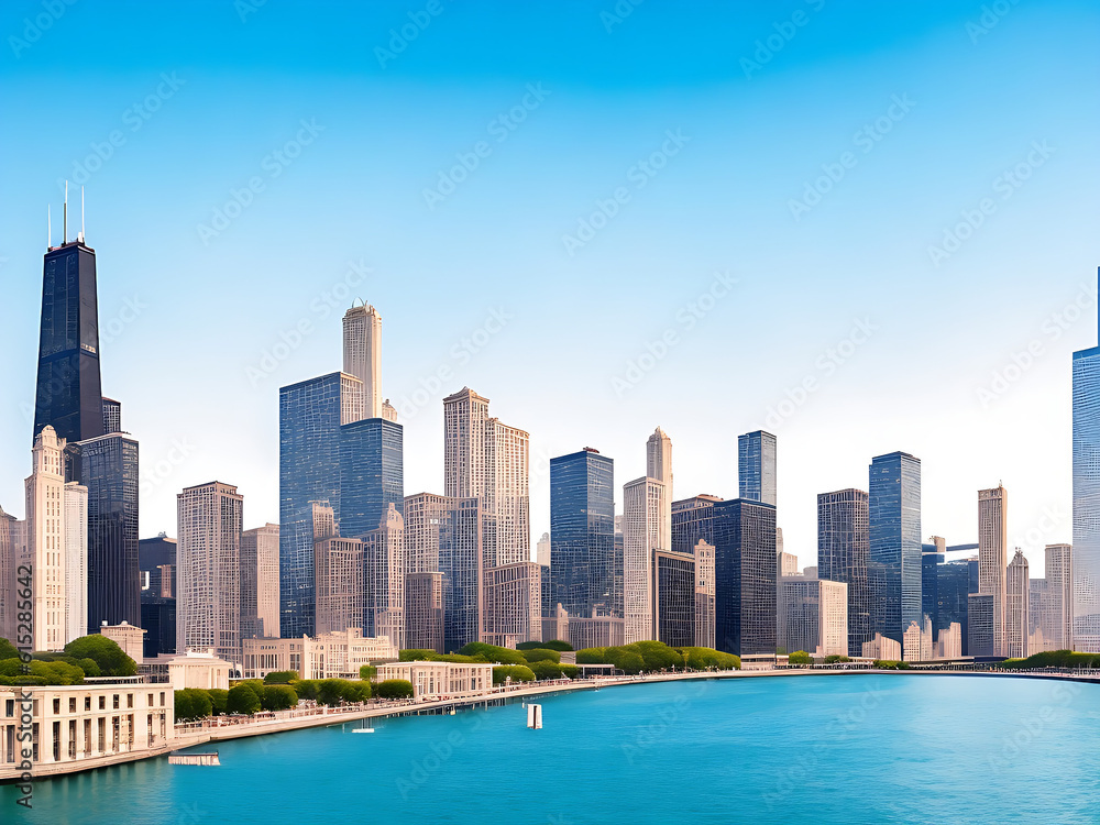 Naklejka premium Chicago skyline picture