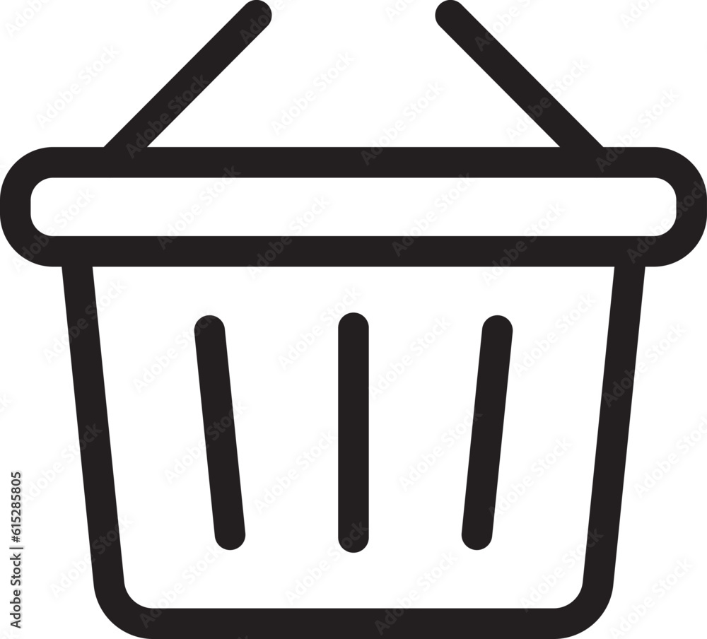 Minimalist Shopping Basket Vector Icon Minimalist Shopping Basket Vector Icon