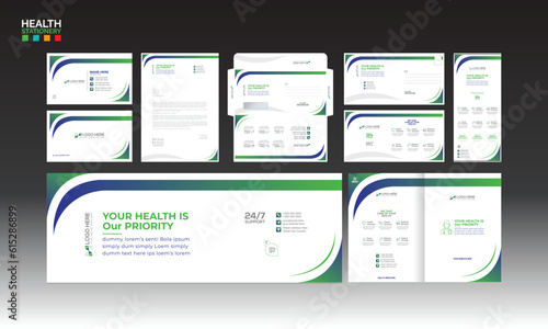 Health print Stationary design for medical