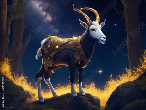 Goat with gold horns