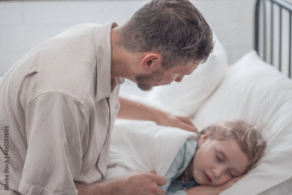 Father singing his daughter to sleep, providing comfort, support, and security. Focusing on fulfilling both physical and emotional needs. Kids sometimes act happy while pretending to fall asleep. Father singing his daughter to sleep, providing comfort, support, and security. Focusing on fulfilling both physical and emotional needs. Kids sometimes act happy while pretending to fall asleep.