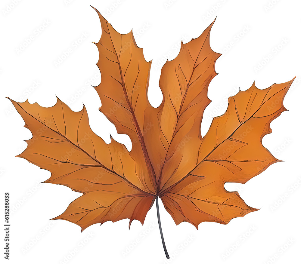 Fototapeta premium Watercolor autumn leaf.