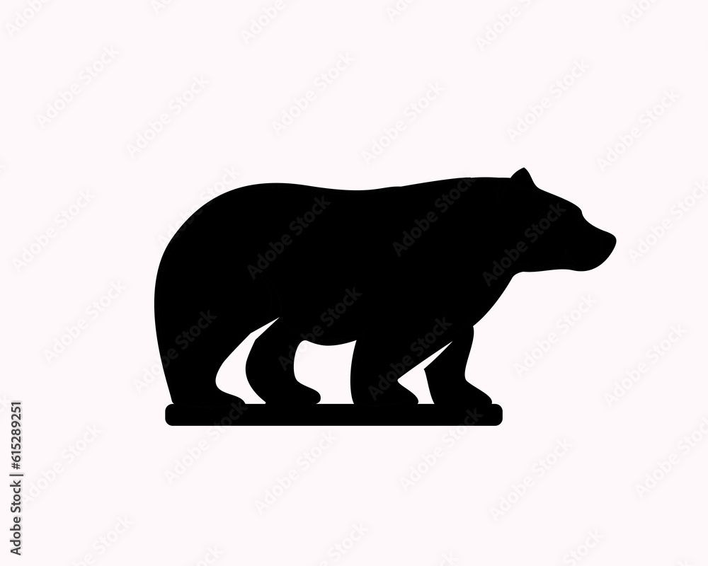 Fototapeta premium silhouette stand bear logo symbol design template illustration inspiration