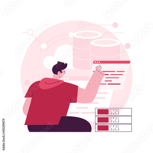 Big data analytics abstract concept vector illustration. Big data mining, automated analytics system, information analysis, pattern recognition, info systematization abstract metaphor.