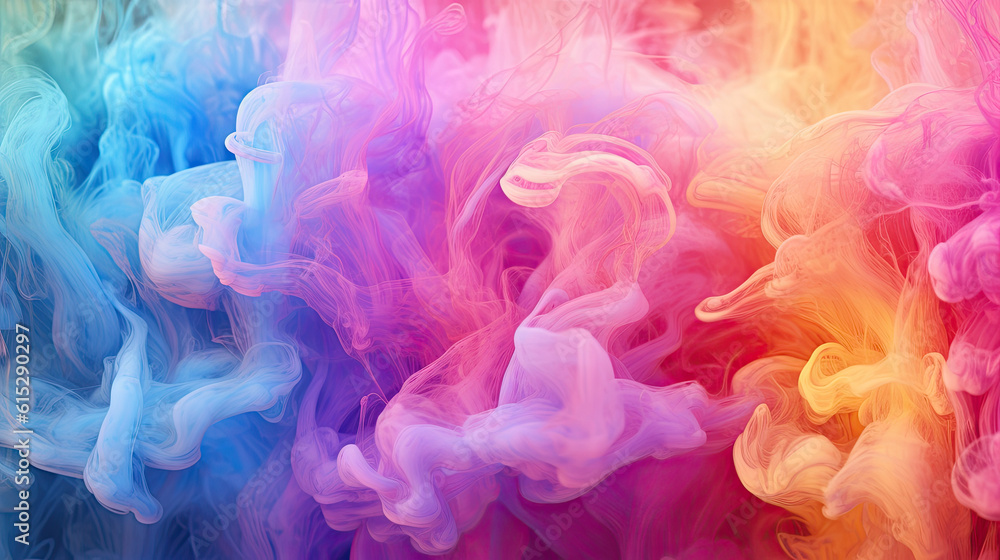 spectrum of colorful smoke in water created with Generative AI Technology