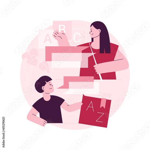 Bilingual immersion program abstract concept vector illustration. Early education program, foreign language elementary schooling, bilingual preschool, immersion teaching method abstract metaphor.