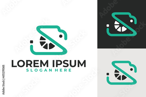 secure cam logo vector illustration