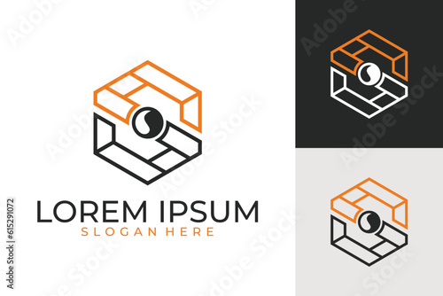 secure cam logo vector illustration