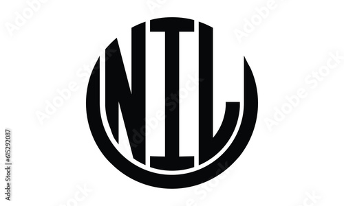 NIL shield with round shape logo design vector template | monogram logo | abstract logo | wordmark logo | lettermark logo | business logo | brand logo | flat logo.
