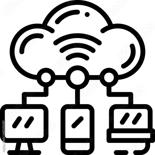 cloud server line icon