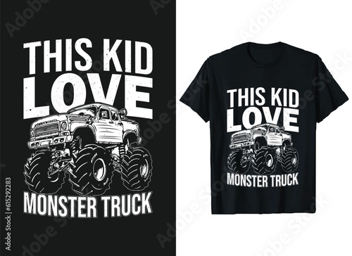 Monster Truck T-shirt Design. monster trucks lover tees.