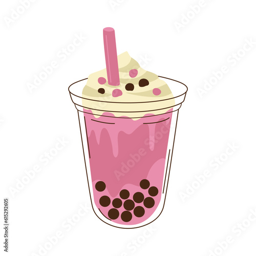 Bubble Milk Tea Drink Illustration. Boba Drink.