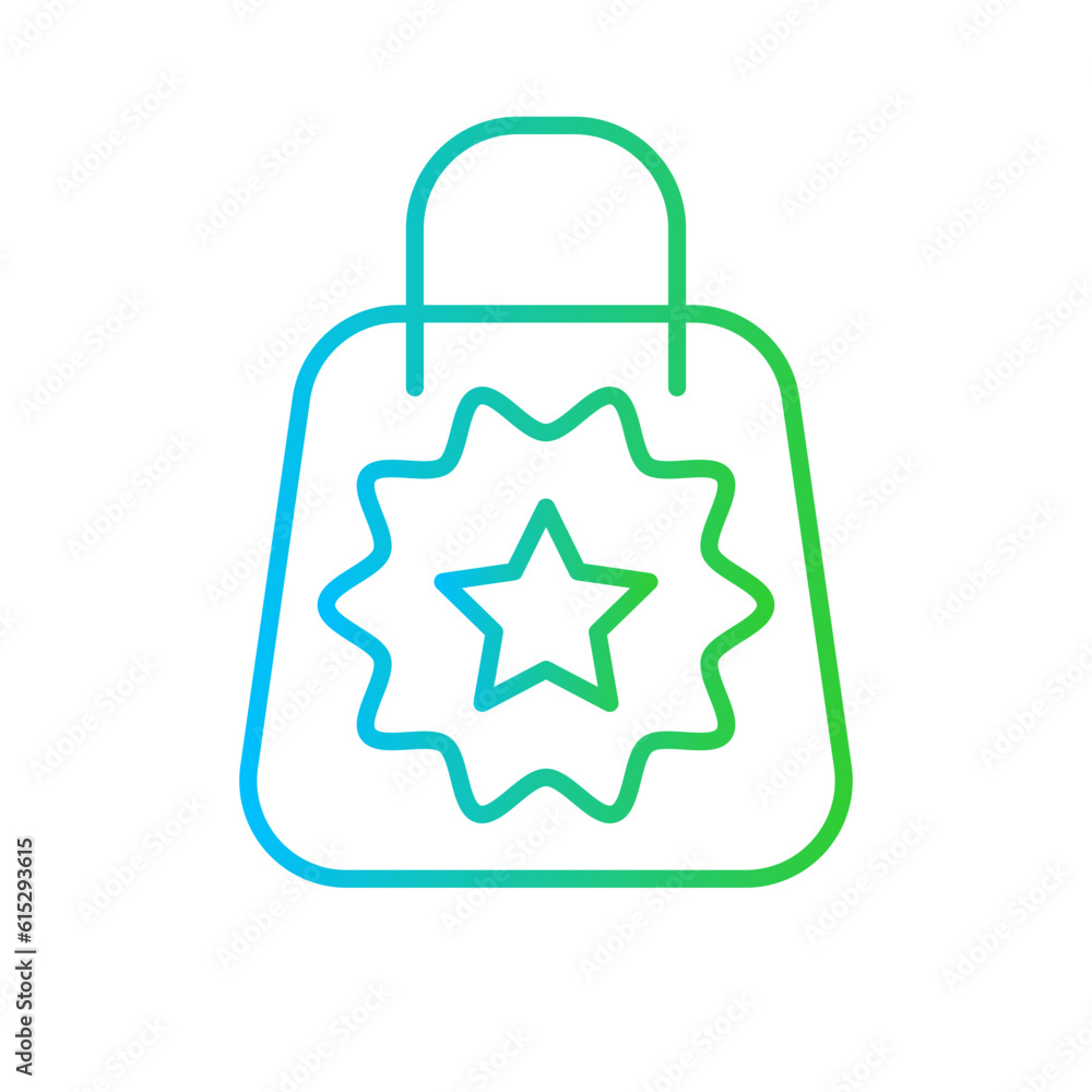 Special offer e-commerce icon with blue and green gradient outline style. abstract, round, seal, yellow, text, store, stamp. Vector Illustration