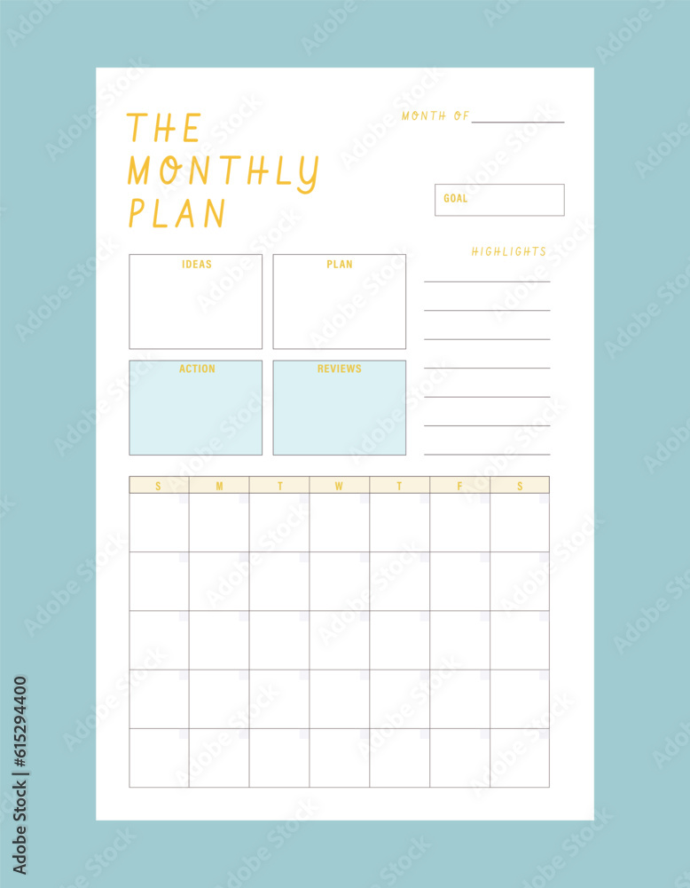 The Monthly Planner. (Ocean) The Monthly Planner. (Ocean)