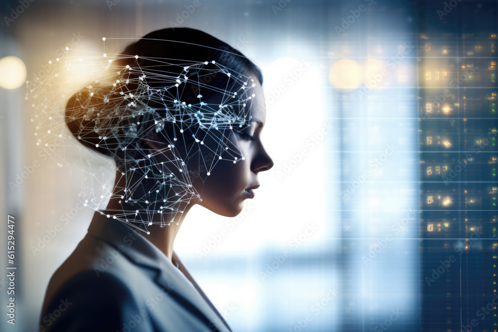 Scientist Analyzing Data In Head Holographic Technology Mapping of the Mind Learning Futuristic Generative AI Scientist Analyzing Data In Head Holographic Technology Mapping of the Mind Learning Futuristic Generative AI