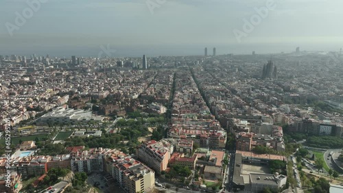Wallpaper Mural sunny day barcelona cityscape aerial panorama 4k spain Torontodigital.ca