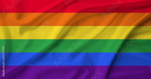 Photo realistic gay pride flag