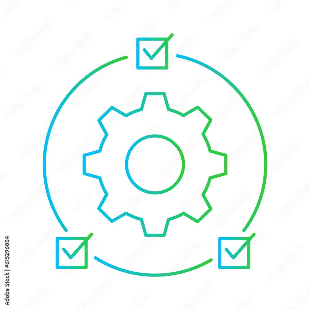 Agile business and finance icon with green and blue gradient outline style. engineering, chart, developing, meeting, presentation, integration, organization. Vector Illustration Agile business and finance icon with green and blue gradient outline style. engineering, chart, developing, meeting, presentation, integration, organization. Vector Illustration