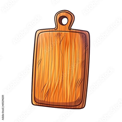 ?onvenient Cutting board Kitchen Tool Cartoon Square Illustration. Household Utensils. Ai Generated Drawn Illustration with Professional Ergonomic Cutting board Kitchen Tool.
