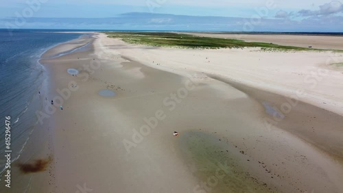 Aerial Shot of Sonderstrand Beach on Romo Island in Demark. 4K Drone Footage photo