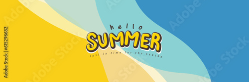 Blue sea and beach summer banner background with abstract ripple beach vibes