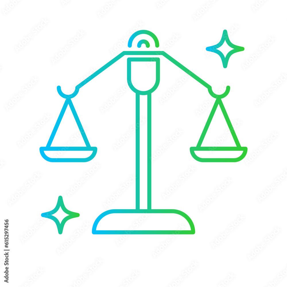 Law scales business and finance icon with blue and green gradient outline style. freedom, judicial, rights, antique, truth, jury, decision. Vector Illustration Law scales business and finance icon with blue and green gradient outline style. freedom, judicial, rights, antique, truth, jury, decision. Vector Illustration