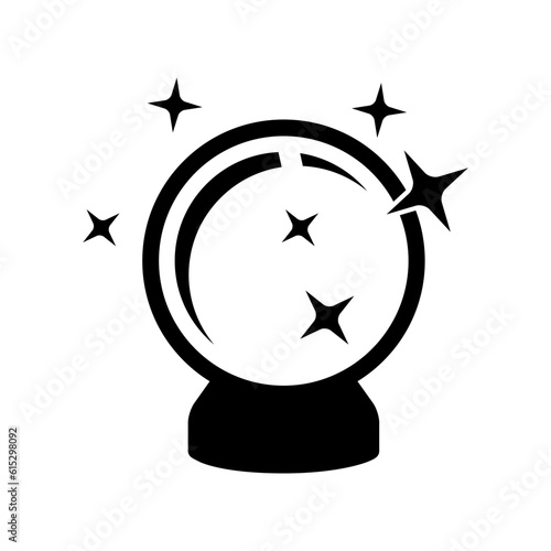 crystal ball icon, magic crystal ball icon
