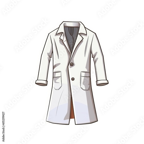 Specialized Lab coat Scientific Tool Cartoon Square Illustration. Research Equipment. Ai Generated Drawn Illustration with Protective Reliable Lab coat Scientific Tool.