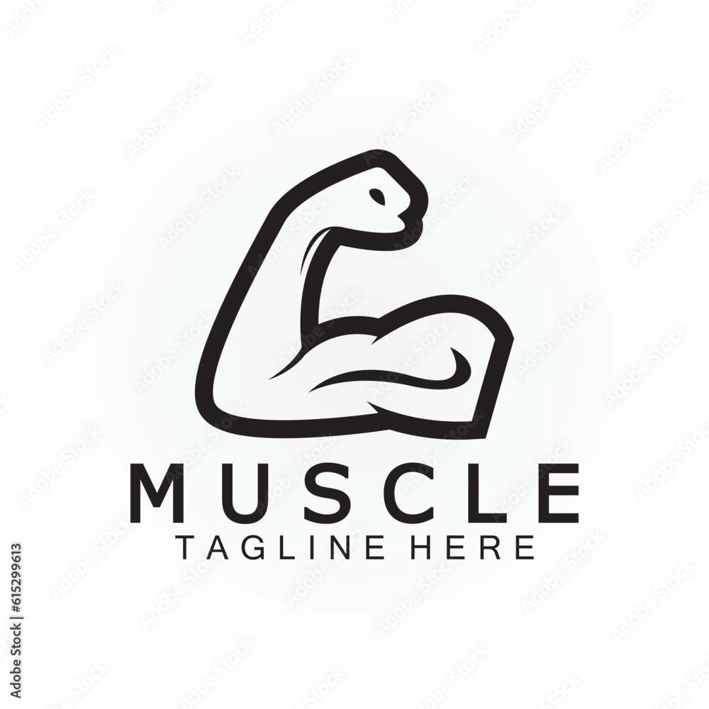 Biceps muscle icon logo vector design template. Biceps muscle icon logo vector design template.