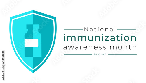 Immunization awareness month is observed every year in August, Immunization awareness month banner, poster,awareness. immunization template design vector illustration.