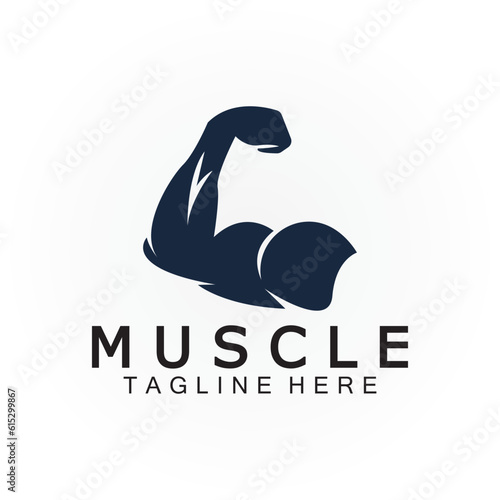 Biceps muscle icon logo vector design template.