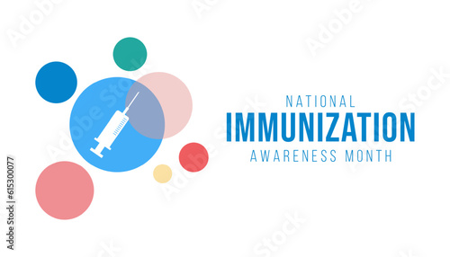Immunization awareness month is observed every year in August, Immunization awareness month banner, poster,awareness. immunization template design vector illustration.