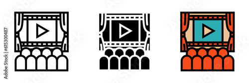 Cinema Screen Icon, an icon representing a cinema screen, symbolizing the immersive movie-watching experience in a theater or cinema.
