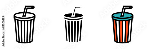Cinema Drink Glass Icon, an icon representing a glass or cup of refreshing beverage, symbolizing the enjoyment of drinks while watching movies in a cinema or theater setting.
