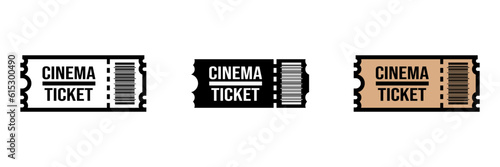 Cinema Ticket Icon, an icon representing a cinema ticket, symbolizing the movie-going experience, entertainment, and the excitement of watching films in theaters.