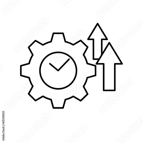 Productivity business and finance icon with black outline style. effective, industrial, quality, isolated, analytics, operation, automation. Vector Illustration