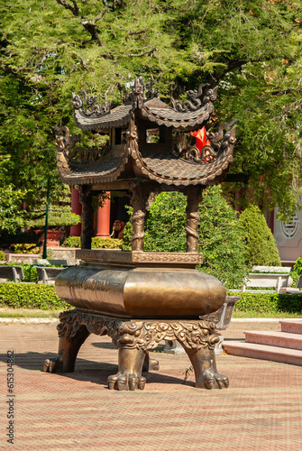 Vietnamese temple lamp in the garden