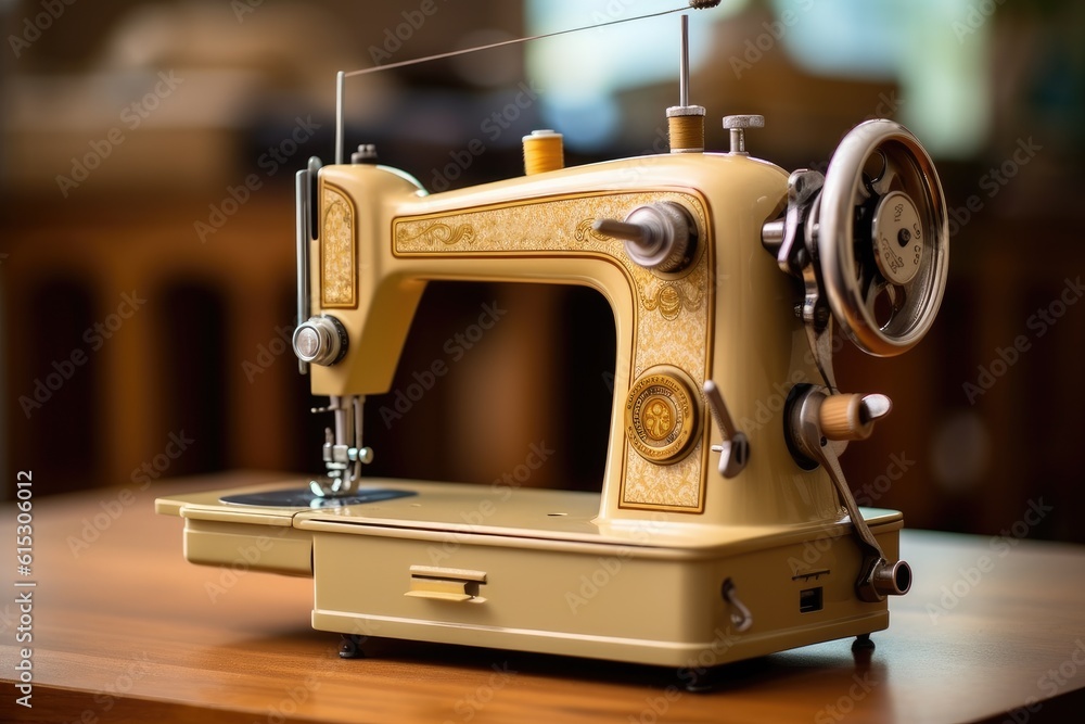 Fototapeta premium Classic retro style manual sewing machine. Generative AI