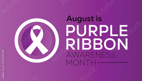 August is purple ribbon awareness month.banner, Holiday, poster, card and background design.
