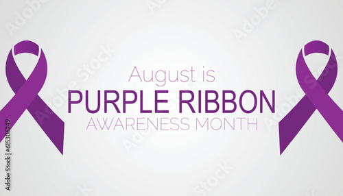 August is purple ribbon awareness month.banner, Holiday, poster, card and background design.
