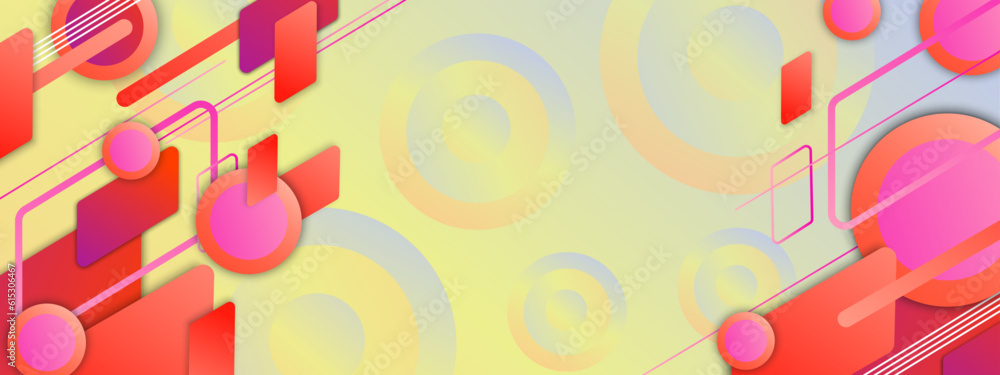 Vector modern banner business background with geometric shapes colorful colourful