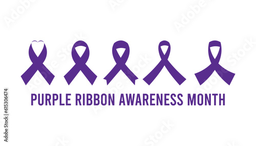 August is purple ribbon awareness month.banner, Holiday, poster, card and background design.