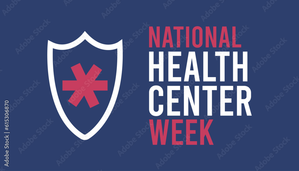 National health center week vector banner template observed on august. Health awareness vector.