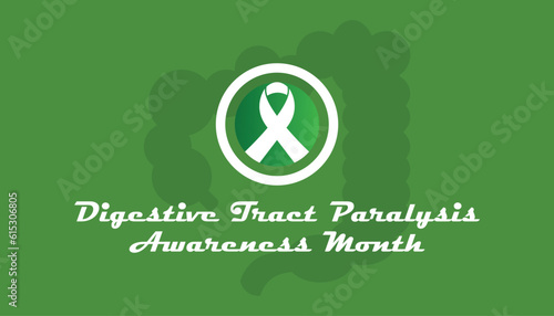 Digestive tract paralysis awareness month is observed every year in August. Health awareness vector.