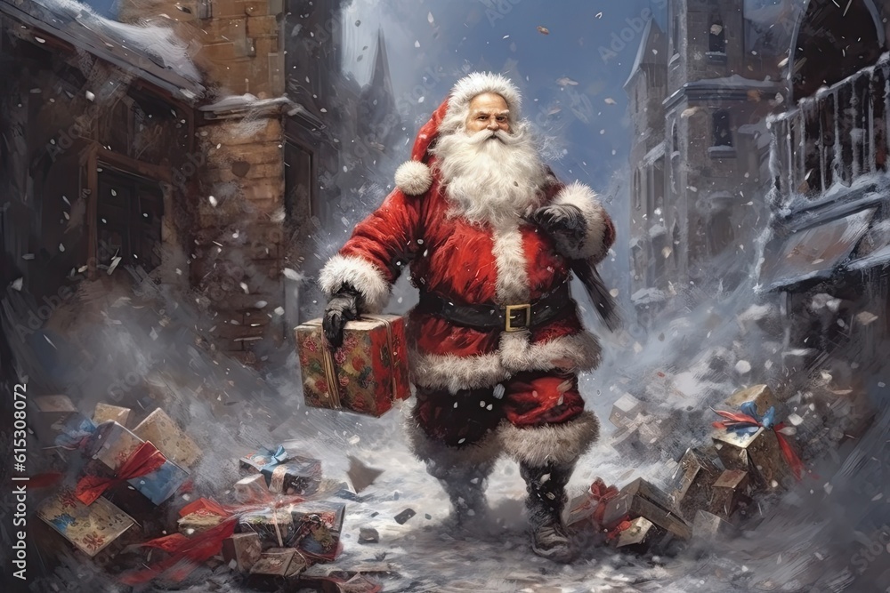 Santa Claus christmas art Merry Christmas and Happy Holidays greeting card, frame, banner. New Year. Winter xmas holiday theme Santa Claus christmas art Merry Christmas and Happy Holidays greeting card, frame, banner. New Year. Winter xmas holiday theme
