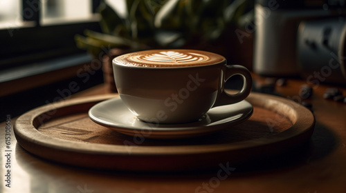 coffee cup on table with early morning lighting in coffee shop background collection of beverage  coffee theme