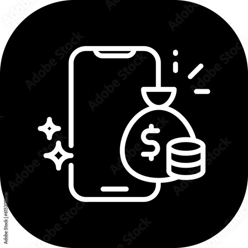 Mobile finance business and finance icon with blue and green gradient outline style. transfer, income, success, exchange, teamwork, growth, buy. Vector Illustration