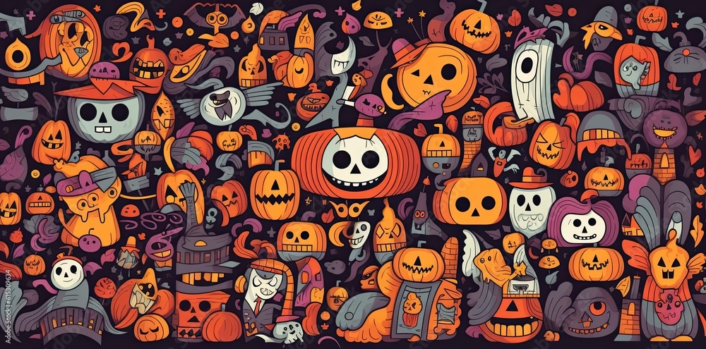 Obraz premium halloween in a countryside halloween background