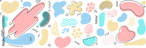 Abstract blotch shape. Liquid shape elements.liquid shadows random shapes. Organic amoeba blob shape abstract. Vector illustration